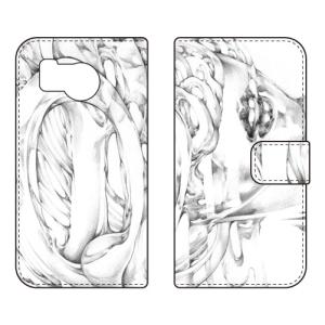 手帳型スマホケース KYOTAROクレバーガールモノクロ (受注生産) SECOND SKIN AQUOS sense8 SHG11 SH-54D アクオスセンス8 SHG11 SH-54D