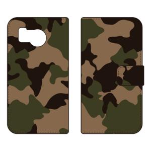 手帳型スマホケース 迷彩カーキ (受注生産) SECOND SKIN AQUOS sense8 SHG11 SH-54D アクオスセンス8 SHG11 SH-54D