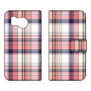手帳型スマホケース マドラスチェック レッド (受注生産) SECOND SKIN AQUOS sense8 SHG11 SH-54D アクオスセンス8 SHG11 SH-54D