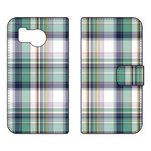 手帳型スマホケース マドラスチェック グリーン (受注生産) SECOND SKIN AQUOS sense8 SHG11 SH-54D アクオスセンス8 SHG11 SH-54D