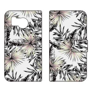 手帳型スマホケース トロピカル モノトーン (受注生産) SECOND SKIN AQUOS sense8 SHG11 SH-54D アクオスセンス8 SHG11 SH-54D