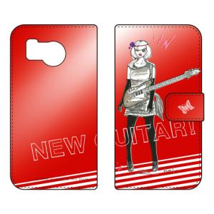 手帳型スマホケース 池田ハルNew Guitar レッド (受注生産) SECOND SKIN AQUOS sense8 SHG11 SH-54D アクオスセンス8 SHG11 SH-54D