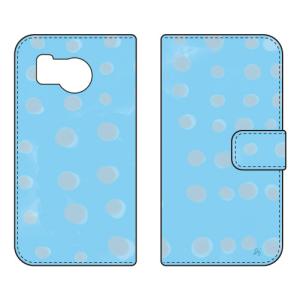 手帳型スマホケース オブチジン dot series ブルー (受注生産) SECOND SKIN AQUOS sense8 SHG11 SH-54D アクオスセンス8 SHG11 SH-54D