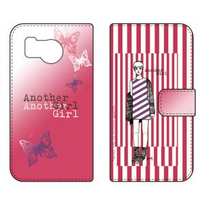 手帳型スマホケース Hal Ikeda アナザーガール・ストライプ・パーマネントレッド (受注生産) SECOND SKIN AQUOS sense8 SHG11 SH-54D アクオスセンス8