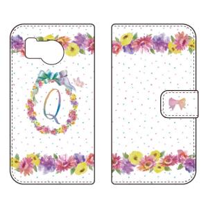 手帳型スマホケース パステルフラワー Q (受注生産) Cf LTD AQUOS sense8 SHG11 SH-54D アクオスセンス8 SHG11 SH-54D