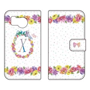 手帳型スマホケース パステルフラワー X (受注生産) Cf LTD AQUOS sense8 SHG11 SH-54D アクオスセンス8 SHG11 SH-54D