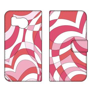 手帳型スマホケース モダンハート ピンク (受注生産) Cf LTD AQUOS sense8 SHG11 SH-54D アクオスセンス8 SHG11 SH-54D