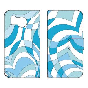 手帳型スマホケース モダンハート サックス (受注生産) Cf LTD AQUOS sense8 SHG11 SH-54D アクオスセンス8 SHG11 SH-54D