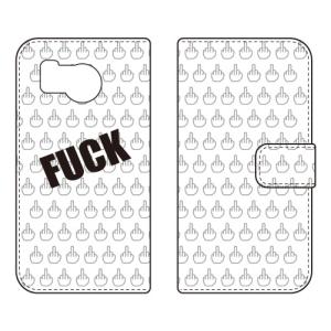 手帳型スマホケース FUCK ホワイト (受注生産) Cf LTD AQUOS sense8 SHG11 SH-54D アクオスセンス8 SHG11 SH-54D