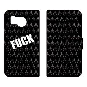 手帳型スマホケース FUCK ブラック (受注生産) Cf LTD AQUOS sense8 SHG11 SH-54D アクオスセンス8 SHG11 SH-54D