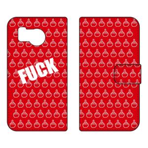 手帳型スマホケース FUCK レッド (受注生産) Cf LTD AQUOS sense8 SHG11 SH-54D アクオスセンス8 SHG11 SH-54D