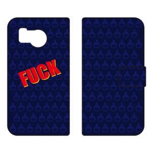 手帳型スマホケース FUCK ネイビー (受注生産) Cf LTD AQUOS sense8 SHG11 SH-54D アクオスセンス8 SHG11 SH-54D