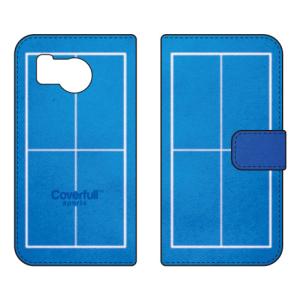 手帳型スマホケース 卓球 ブルー (受注生産) Cf LTD AQUOS sense8 SHG11 SH-54D アクオスセンス8 SHG11 SH-54D