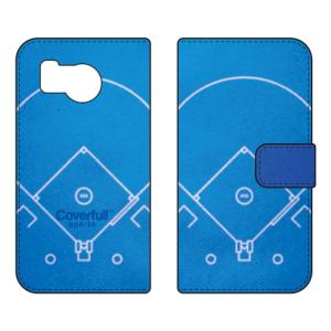 手帳型スマホケース 野球 ブルー (受注生産) Cf LTD AQUOS sense8 SHG11 SH-54D アクオスセンス8 SHG11 SH-54D