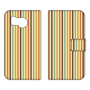 手帳型スマホケース ストライプ グリーン＆イエロー Coverfull (受注生産) AQUOS sense8 SHG11 SH-54D アクオスセンス8 SHG11 SH-54D