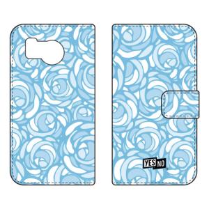 手帳型スマホケース ローズポップ パステルブルー (受注生産) YESNO AQUOS sense8 SHG11 SH-54D アクオスセンス8 SHG11 SH-54D