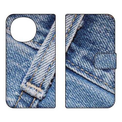 手帳型スマホケース デニム地 デニム生地 デニム柄 01 (受注生産)  Cf LTD AQUOS ...