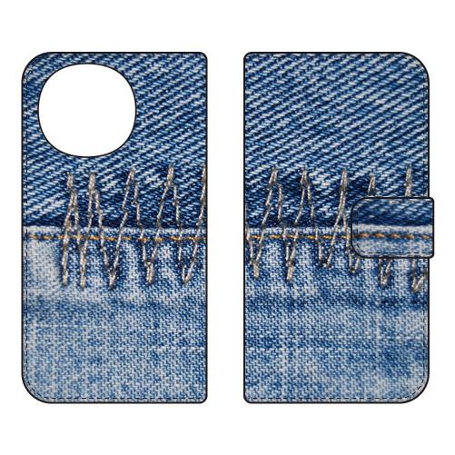 手帳型スマホケース デニム地 デニム生地 デニム柄 柄02 (受注生産)  Cf LTD AQUOS...