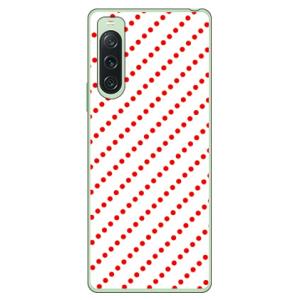 ドットストライプ ホワイト×レッド (ハード ケース カバー) SECOND SKIN Xperia...