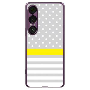 ドット ボーダー グレー （ソフト ケース カバー） SECOND SKIN Xperia 1 VI...