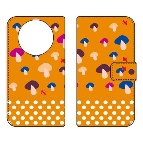 手帳型スマホケース 北欧風オレンジ森 (受注生産)  Cf LTD AQUOS R8 pro SH-...
