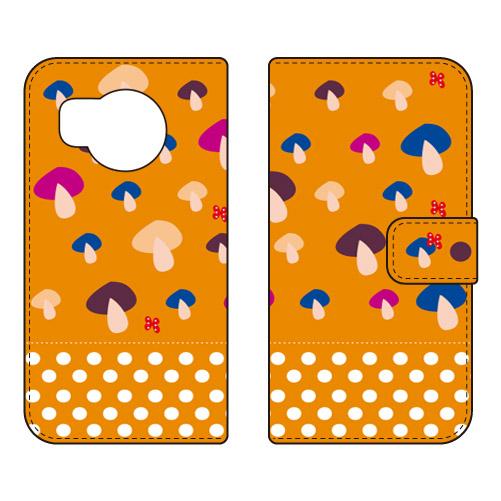 手帳型スマホケース 北欧風オレンジ森 (受注生産)  Cf LTD AQUOS R8 SH-52D ...