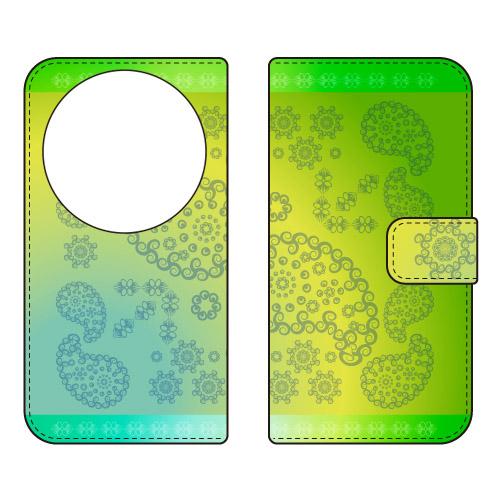 手帳型スマホケース ペイズリー ライム (受注生産)  Cf LTD AQUOS R9 pro SH...