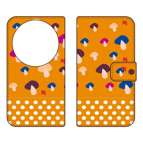 手帳型スマホケース 北欧風オレンジ森 (受注生産)  Cf LTD AQUOS R9 pro SH-...