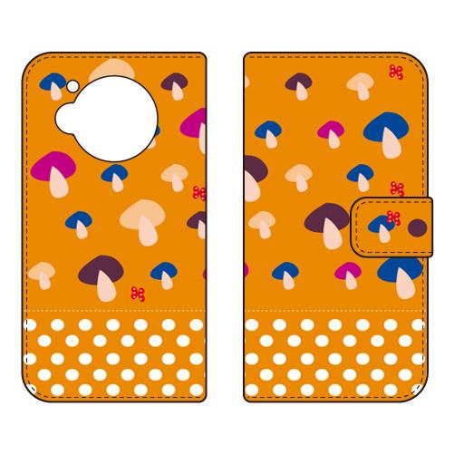 手帳型スマホケース 北欧風オレンジ森 (受注生産)  Cf LTD AQUOS R7 SH-52C ...