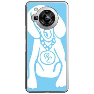 Dog サックスブルー×ホワイト design by ROTM ( ハード ケース ) ( 受注生産...