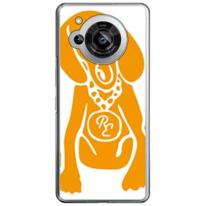 Dog ホワイト×オレンジ design by ROTM ( ハード ケース ) ( 受注生産 ) ...