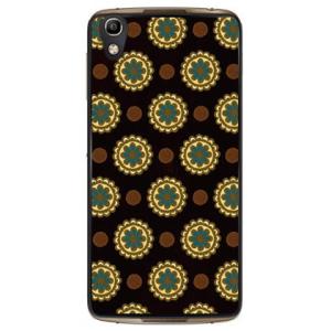 ALCATEL IDOL 4 フラワースポット チョコレートブルー スマホケース (受注生産)