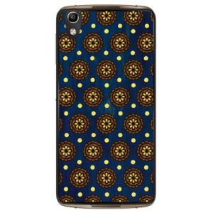 ALCATEL IDOL 4 フラワースポット レトロネイビー スマホケース (受注生産)
