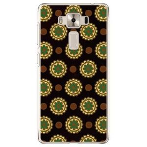 ZenFone 3 Deluxe ZS550KL フラワースポット チョコレートグリーン スマホケー...