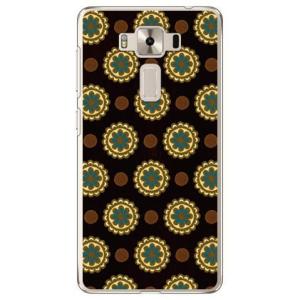 ZenFone 3 Deluxe ZS550KL フラワースポット チョコレートブルー スマホケース...