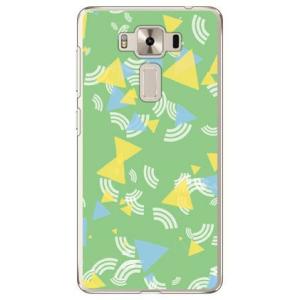 ZenFone 3 Deluxe ZS550KL さんかく グリーン スマホケース (受注生産)