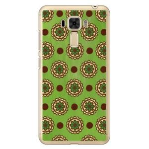 ZenFone 3 Laser ケース ZC551KL フラワースポット ライムグリーン スマホケー...