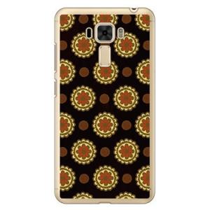 ZenFone 3 Laser ケース ZC551KL フラワースポット チョコレートオレンジ スマ...