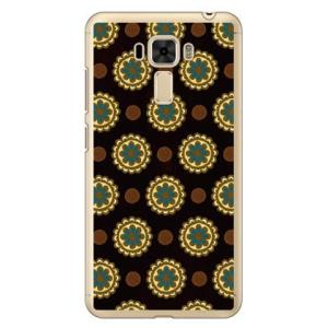 ZenFone 3 Laser ケース ZC551KL フラワースポット チョコレートブルー スマホ...