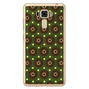 ZenFone 3 Laser ケース ZC551KL フラワースポット レトログリーン スマホケー...