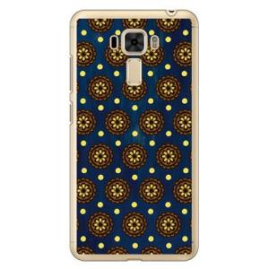 ZenFone 3 Laser ケース ZC551KL フラワースポット レトロネイビー スマホケー...