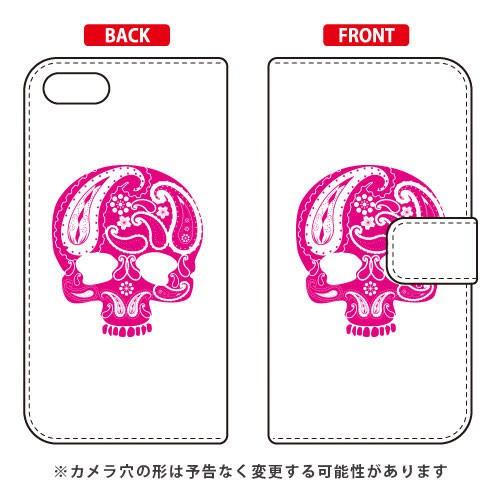 ZenFone 4 Max ケース ZC520KL 手帳 Paisley skull ピンク スマホ...