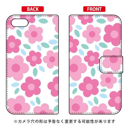 ZenFone 4 Max ケース ZC520KL 手帳 フラワーポップ ホワイト×ピンク スマホケ...