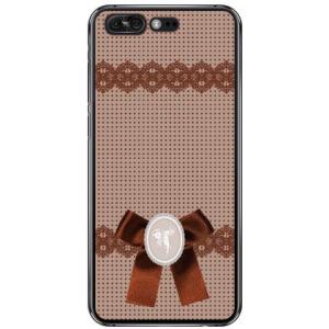 ZenFone 4 Pro ZS551KL ドット×カメオ ブラウン スマホケース (受注生産)