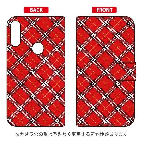 ZenFone Max Pro M2 ケース ZB631KL 手帳 タータンチェック レッド スマホ...