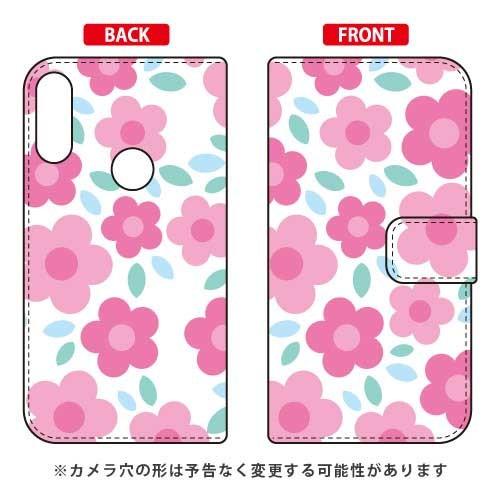 ZenFone Max Pro M2 ケース ZB631KL 手帳 フラワーポップ ホワイト×ピンク...