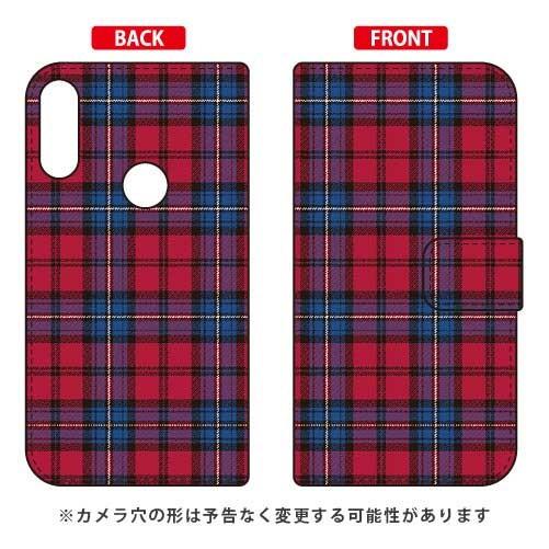 ZenFone Max Pro M2 ケース ZB631KL 手帳 チェック レッド×ブルー スマホ...
