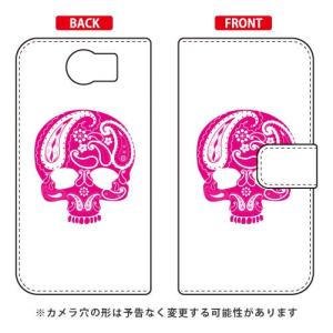 BlackBerry PRIV STV100 ケース カバー Paisley skull ピンク ( 手帳 ケース ) ( 受注生産 )｜isense