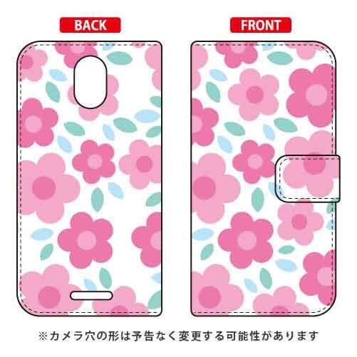 Priori 5 ケース FTJ17C00 手帳 フラワーポップ ホワイト×ピンク スマホケース (...