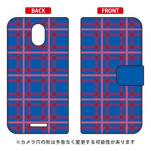 Priori 5 ケース FTJ17C00 手帳 チェック ブルー×ピンク スマホケース (受注生産...